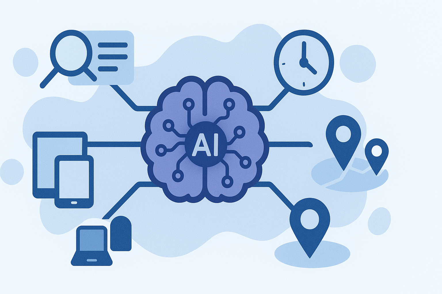 Signals used by Google Ads AI such as intent, device, and location