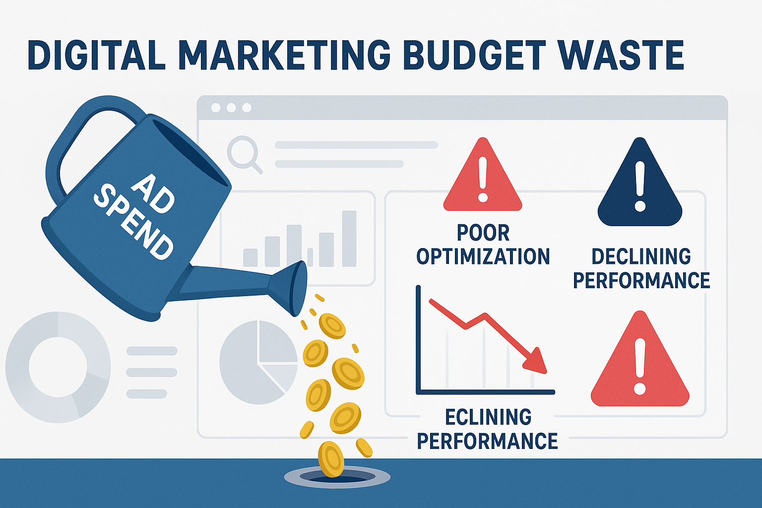 Creative fatigue leading to performance marketing budget waste