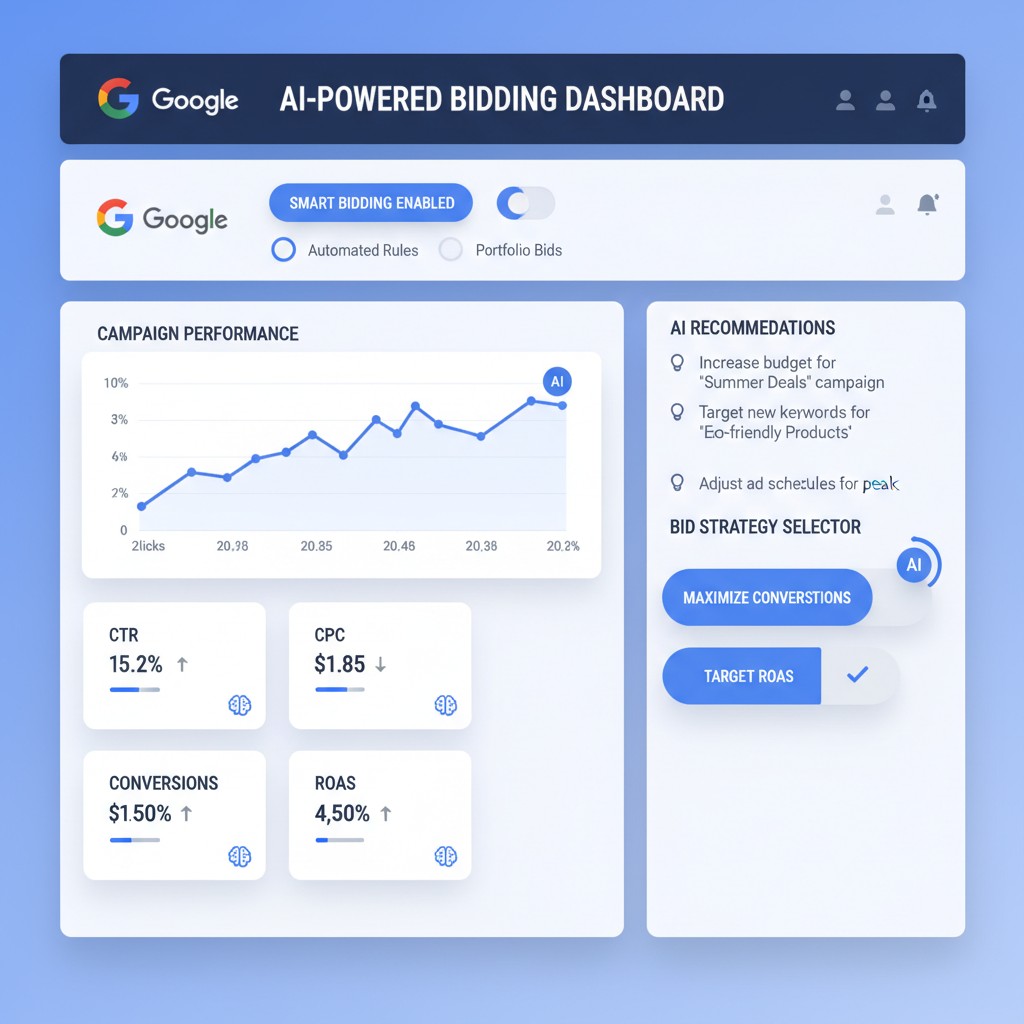 Google Ads AI automation features for smart bidding and targeting